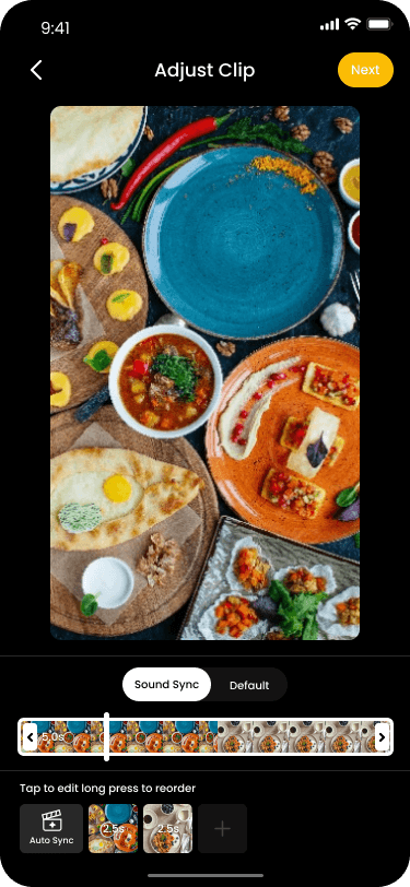 Foodie app: Sound sync